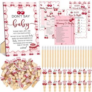 Cherry Themed Baby Shower Game Set